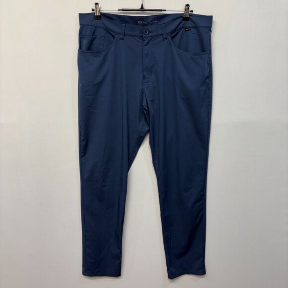 Travis Mathew Men Golf Chino Performance Pants Size 36x31 Blue 5-Pocket D039 -4 - Picture 1 of 16